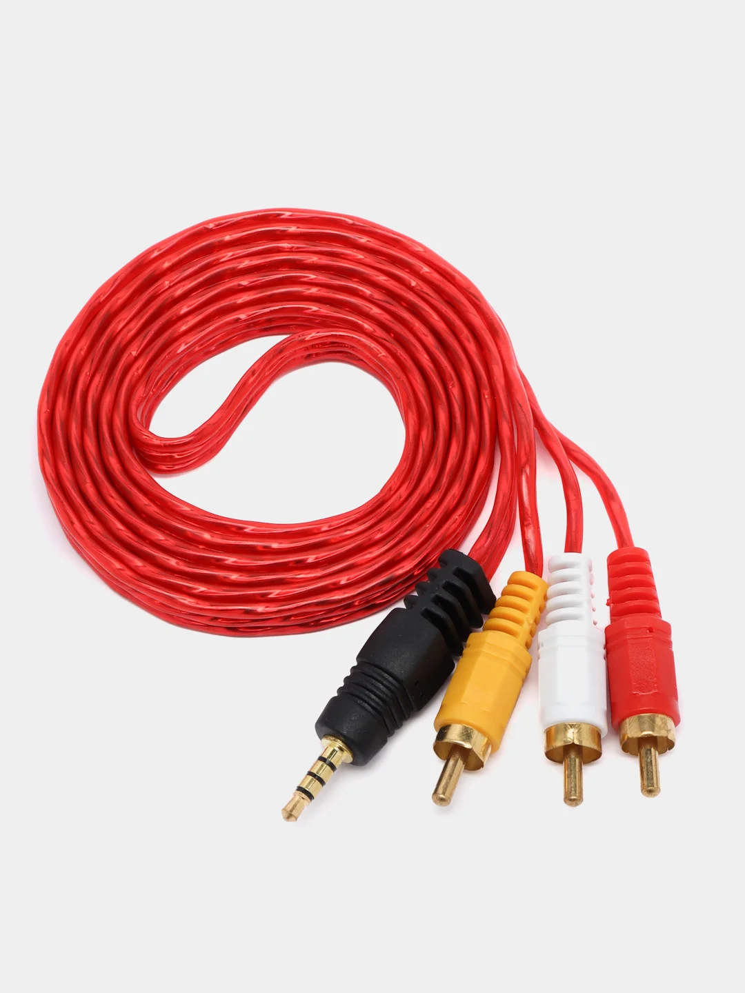 Видео кабель аукс на тюльпаны, 3.5 на 3RCA