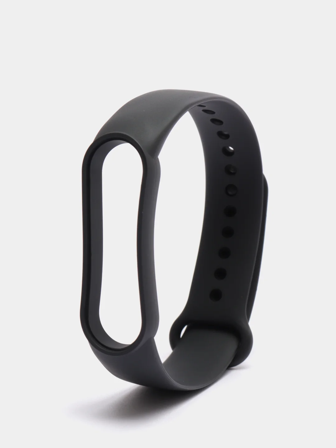 Силиконовый ремешок для Xiaomi Mi Band 2/Band 3/Band 4/Band 5/Band 8, чёрный