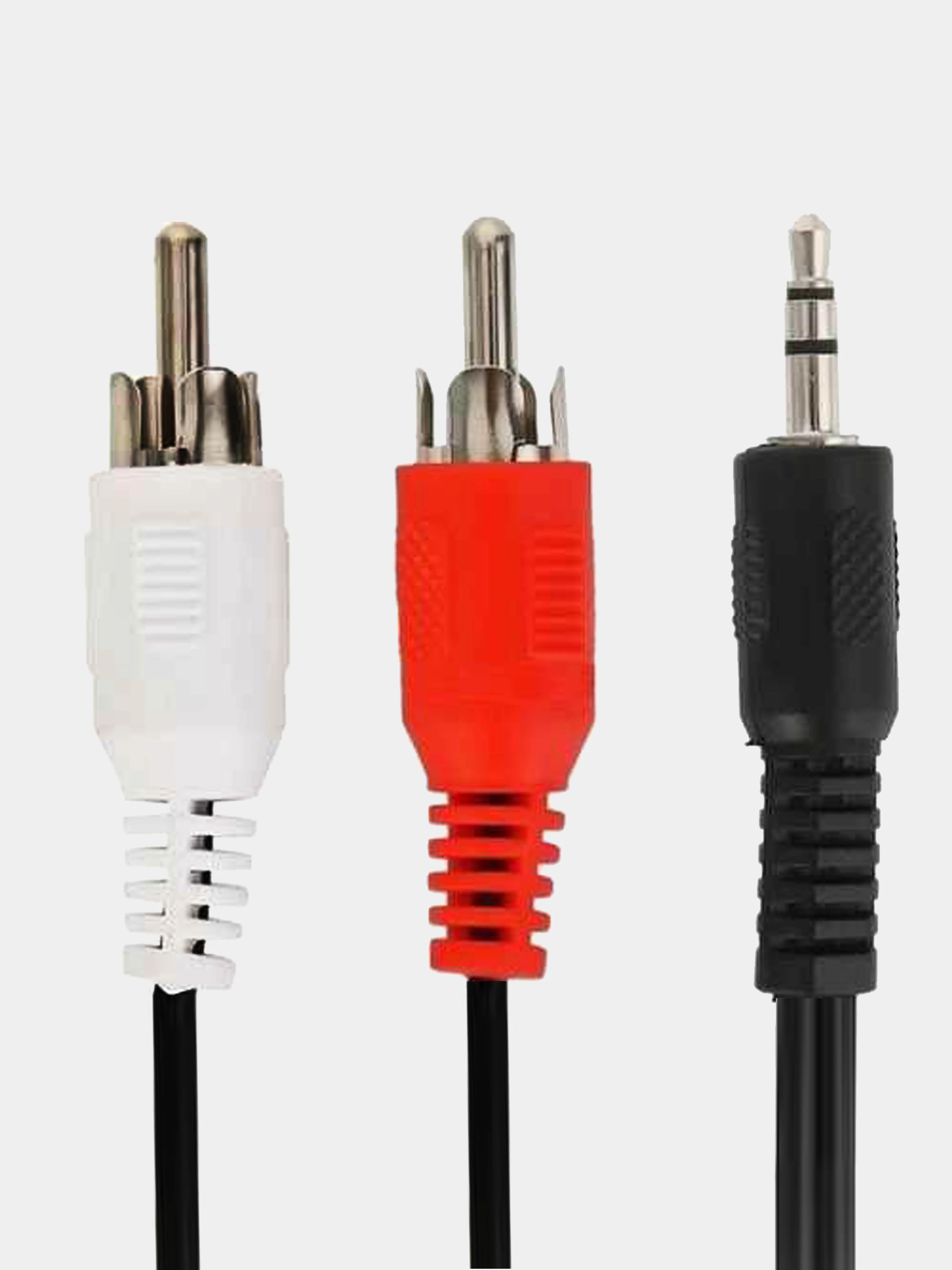 Аудио кабель аукс, на тюльпаны, 3.5 на 2RCA, 1 метр